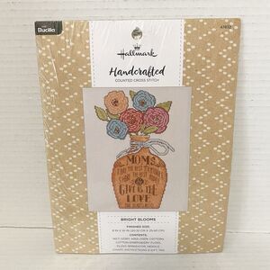 Hallmark Bright Blooms #47832 Counted Cross Stitch Kit Handcrafted by Bucilla
